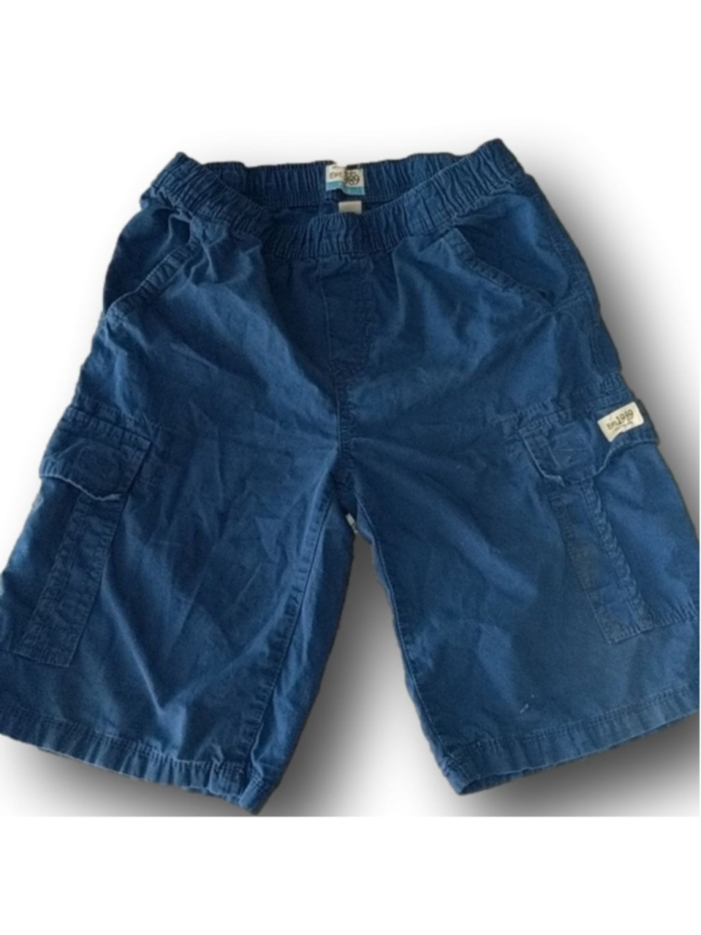 Place elastic waist cotton shorts